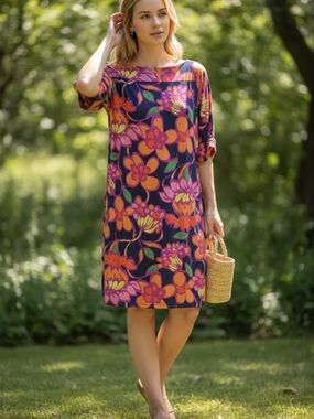 Trina Turk Purple Floral Shift Dress